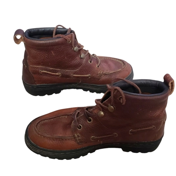 Justin Boots Womens Brown 4 Chukka Ankle Lace-Up Leather Riding Ranch Cowgirl - Picture 3 of 13